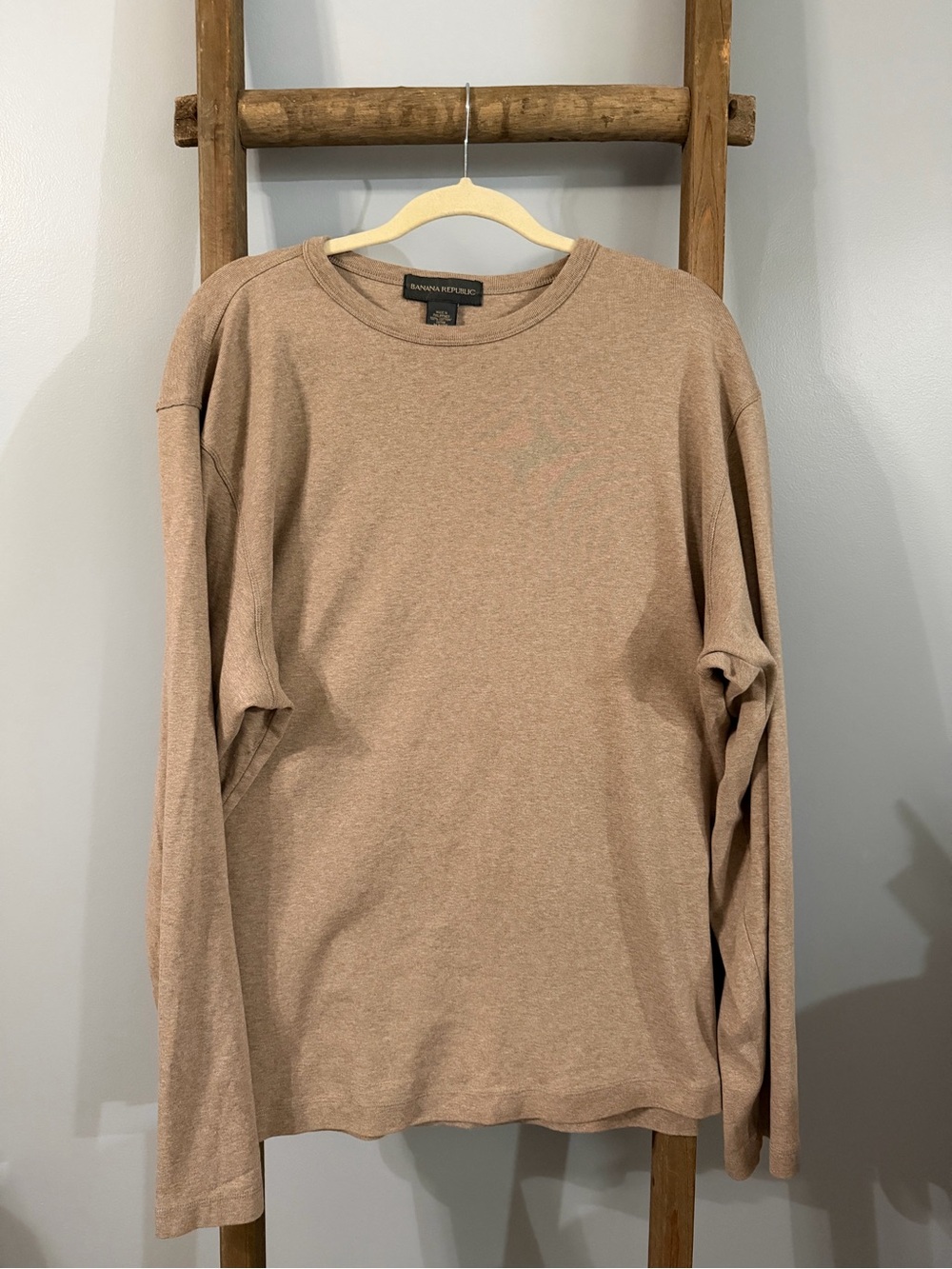 Banana Republic Men's Long-Sleeve Crewneck Shirt - Light Brown